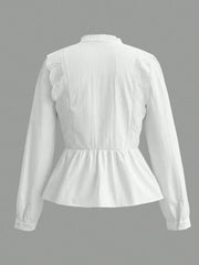 Fall Arrivals Lace Long-Sleeve Blouse | OWNLUXE
