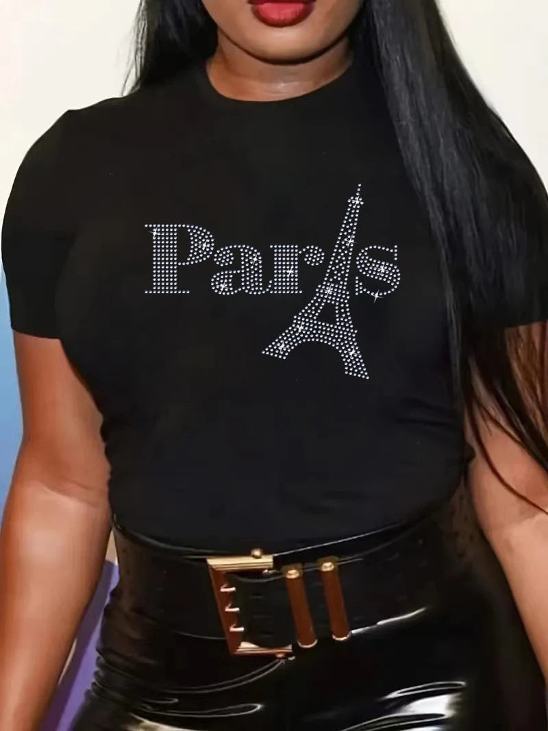 Sparkle & Shine: Black Sequin Summer Top (L–5XL) / Haut noir d'été à paillettes (L–5XL)