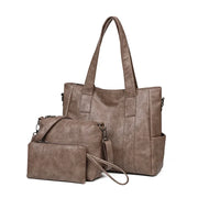 Vintage Shoulder Crossbody Bag – Soft PU Multi-Pocket Tote