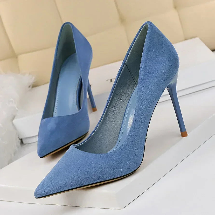 Women's Stiletto High-Heel Pumps (Orange) | OWNLUXE