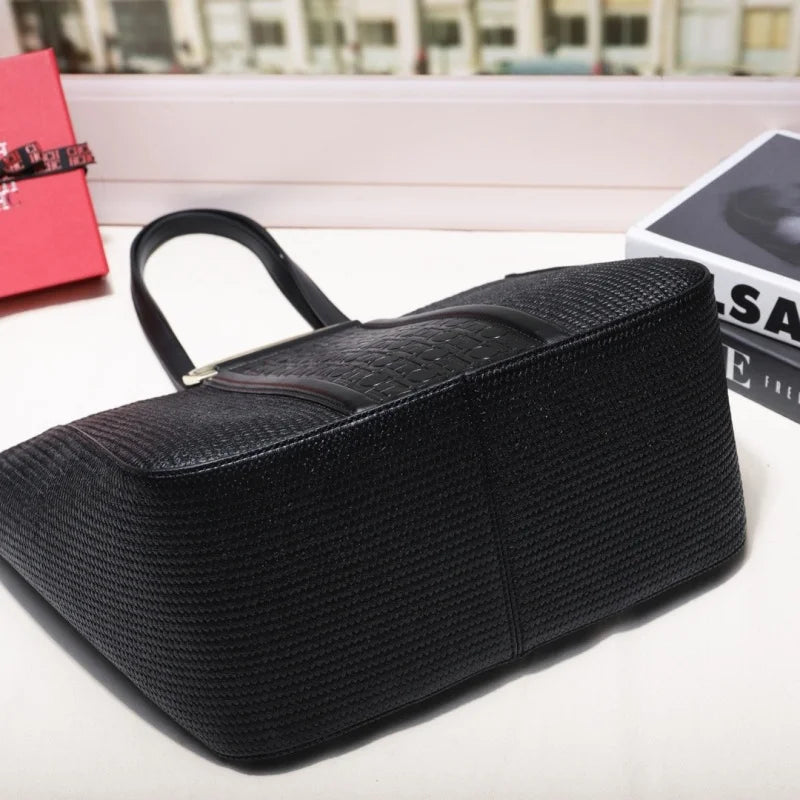 CH Vintage Letter Logo Commuter Tote Bag for Women | OWNLUXE