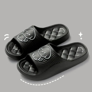 Comfortable EVA Animal Print Slides - Indoor Summer Slippers with Flat Heel