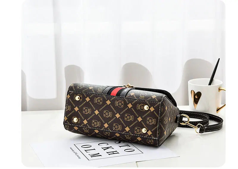 Luxury Designer Shoulder Bag - Women's Printed Monogram Tote Handbag