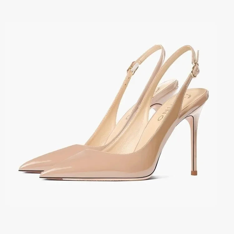 Women's Leather Heels (Nude 8cm) | OWNLUXE