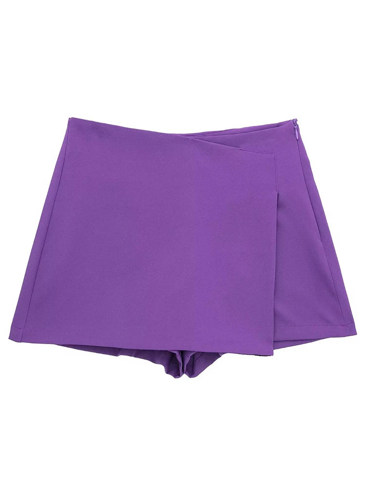 Women's High Waist Vintage Shorts (Orange) | OWNLUXE