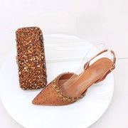 Crystal Sandals and Clutch Bag Set – Rhinestone Party Heels
