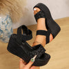 Women's Leopard Print Platform Wedge Sandals | OWNLUXE