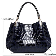 Snake Pattern Bucket Bag - Structured PU Leather Shoulder Bag