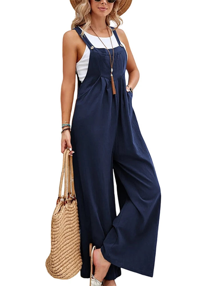 Women's Wide Leg Sleeveless Jumpsuit | OWNLUXE