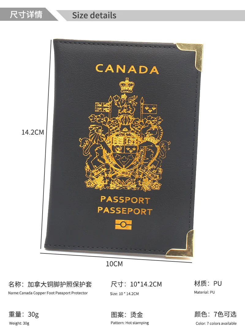 Canada Passport Holder & Travel Organizer – PU Leather Wallet