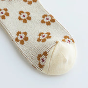 1 Pair Women Socks Spring Autumn Retro Style Men Couple Cotton Socks Flower Stripe Plaid Pattern Solid Colorful Socks EUR 37-43