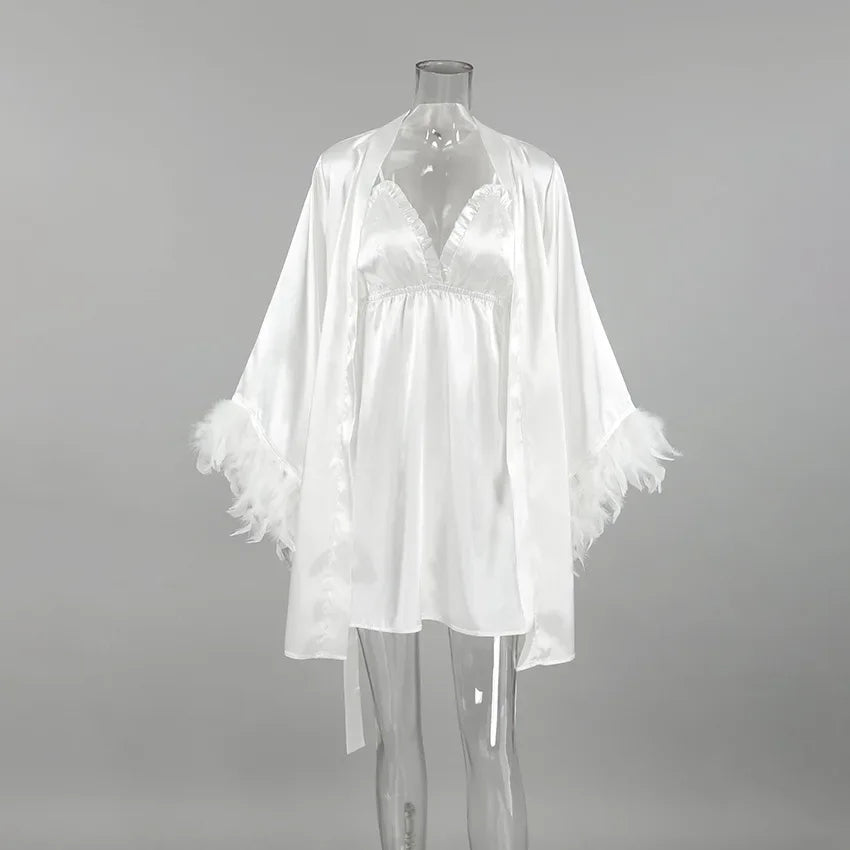 Knee Length Satin Robe – Lightweight Lounge Essential