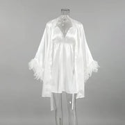 Knee Length Satin Robe – Lightweight Lounge Essential
