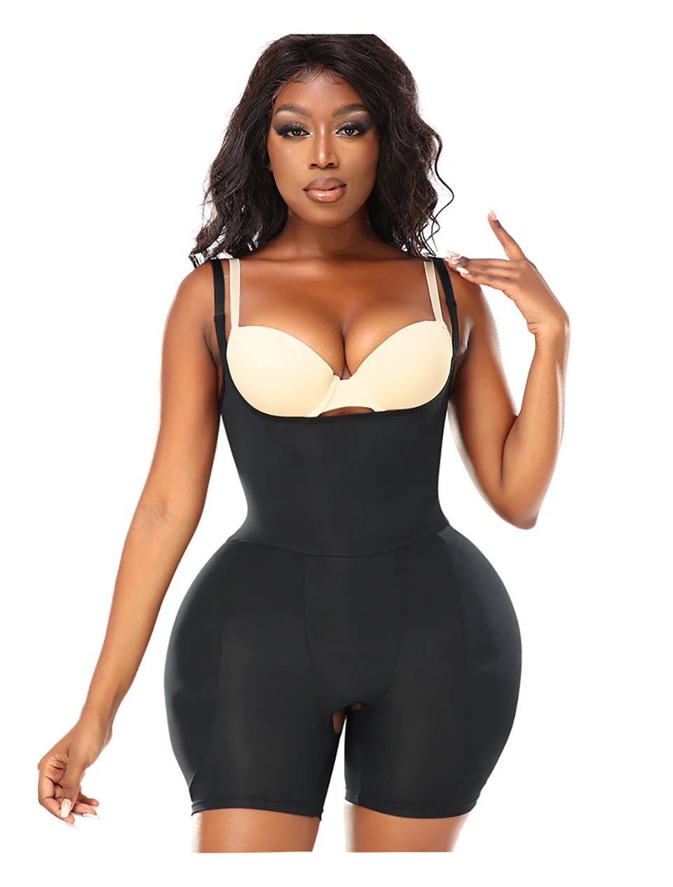 Butt Lifting Hourglass Shapewear Bodysuit with Hip Pads