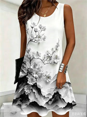 Mini Sleeveless Floral Print Dress | OWNLUXE