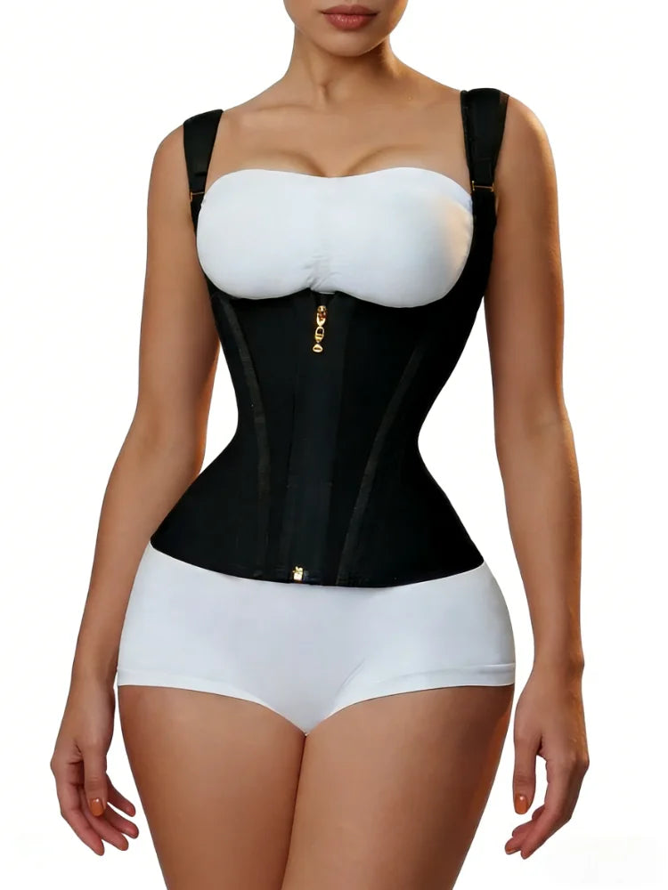 Double Compression Waist Trainer Vest with Zipper & Hook Closure | OWNLUXE