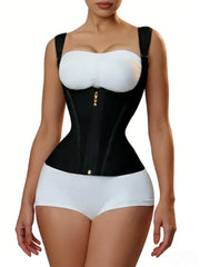 Double Compression Waist Trainer Vest with Zipper & Hook Closure | OWNLUXE