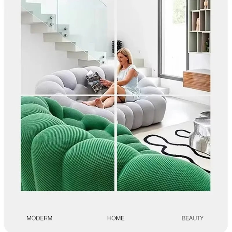 Minimalist U-Shaped Sofa with 3D Fabric All-Season Comfort