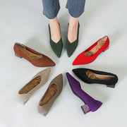 Pointed Slingback Square-Heel Pumps for Refined Style