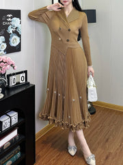Pleated Maxi Dress | OWNLUXE