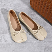 Soft Split Toe Tabi Ballet Flats Women Bowknot Leather | OWNLUXE