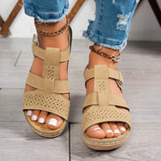 Women's Open Toe Platform Wedge Sandals (Red) – Shop at OWNLUXE
