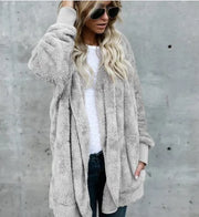 Double Fleece Hooded Cardigan – Thick, Slim & Cozy Layers