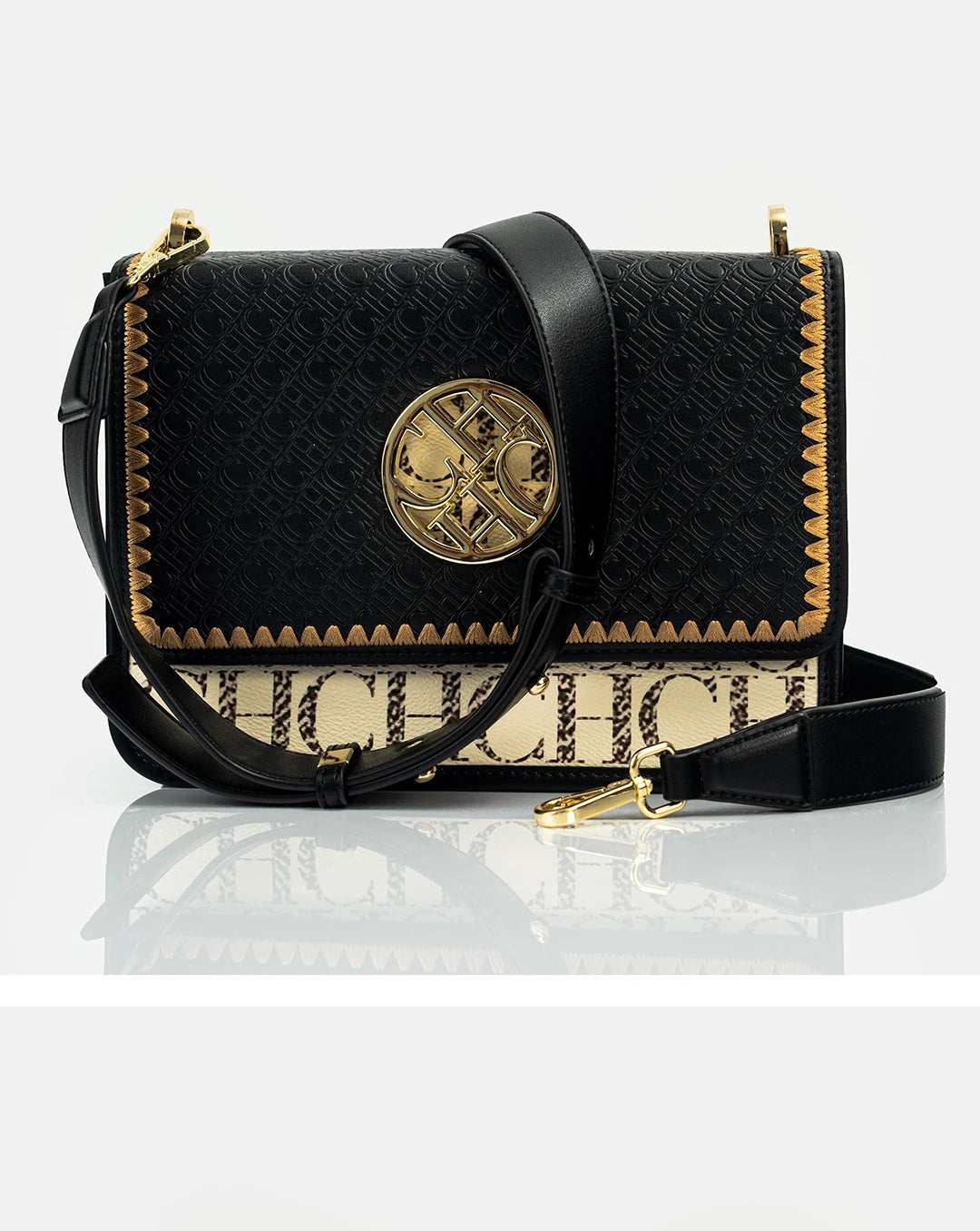 Letter Embossed Shoulder Bag - Luxury Party Handbag