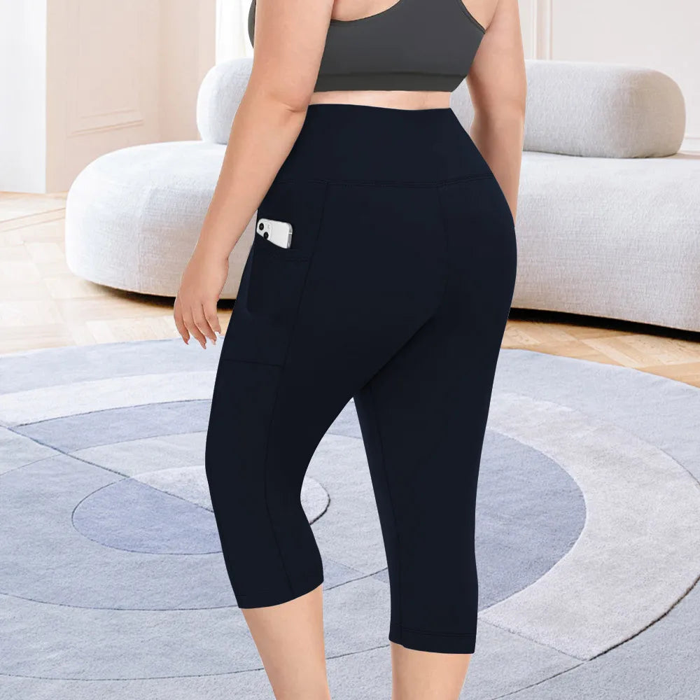 High-Waist Extended-Size Yoga Pocket Leggings | OWNLUXE