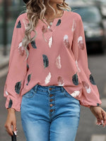 Load image into Gallery viewer, Women&#39;s Loose-Fit Printed V-Neck Blouse – Lightweight Summer Shirt
