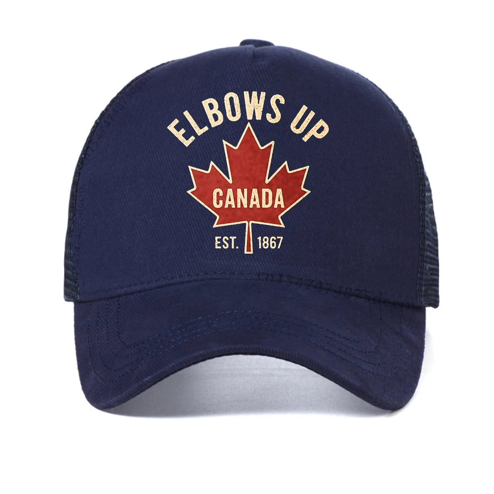 Elbows Up Canada Baseball Cap — Maple Leaf Mesh Snapback | OWNLUXE