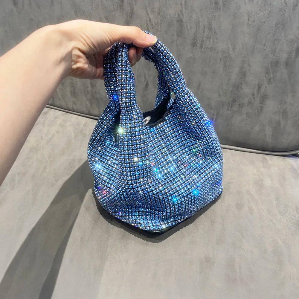 Crystal Bucket Evening Bag (Gold) | OWNLUXE