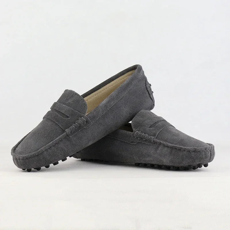 Women's Leather Loafers (Light Grey) – Shop at OWNLUXE