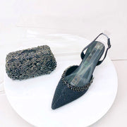 Crystal Sandals and Clutch Bag Set – Rhinestone Party Heels