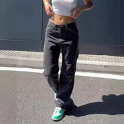 Vintage Wide Leg Pants Jeans Ankle Length Pants Women | OWNLUXE