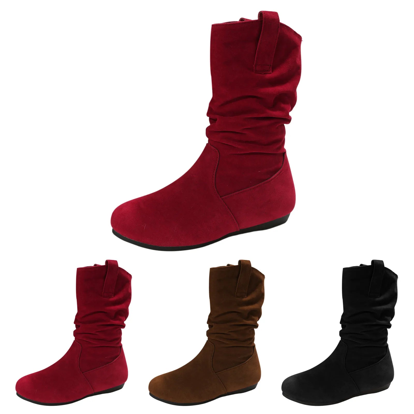 Sexy Animal Print Motorcycle Boots – Canvas Ankle Boots with Spike Heels & Fur