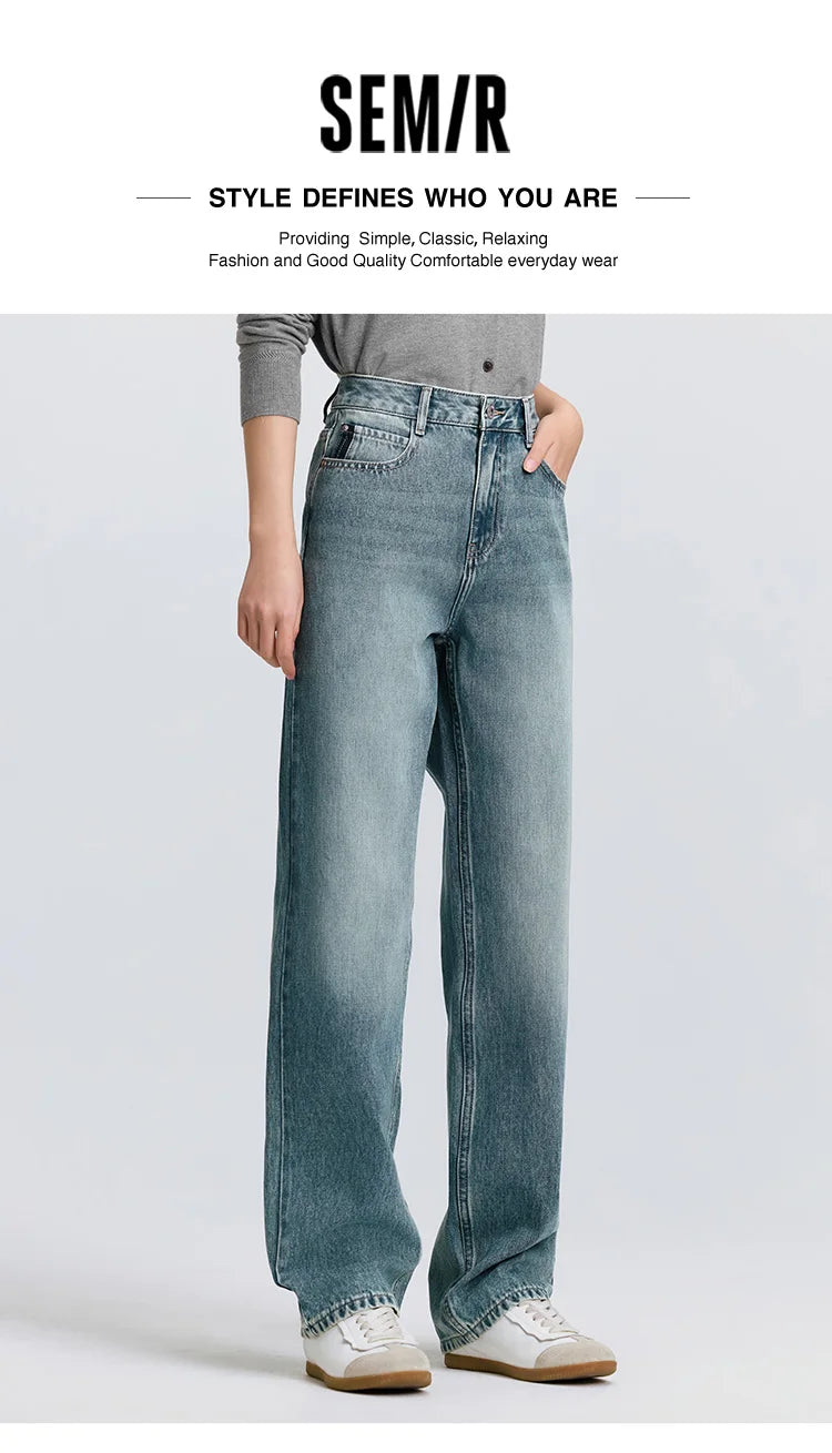 Semir 2025 Spring Straight Jeans - Simple Long Trousers