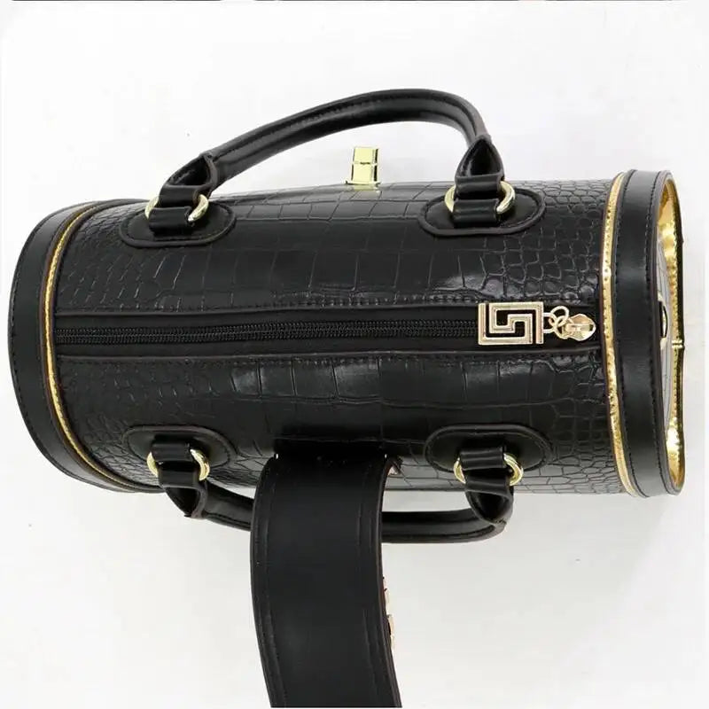 Classic Retro Women's Shoulder Bag Boston Handbag Crocodile Embossed Crossbody Letter Decoration High Quality Top Handle Bag