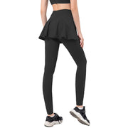 High Waist Sports Skort with Built-In Leggings - Tennis Golf Workout Skirt