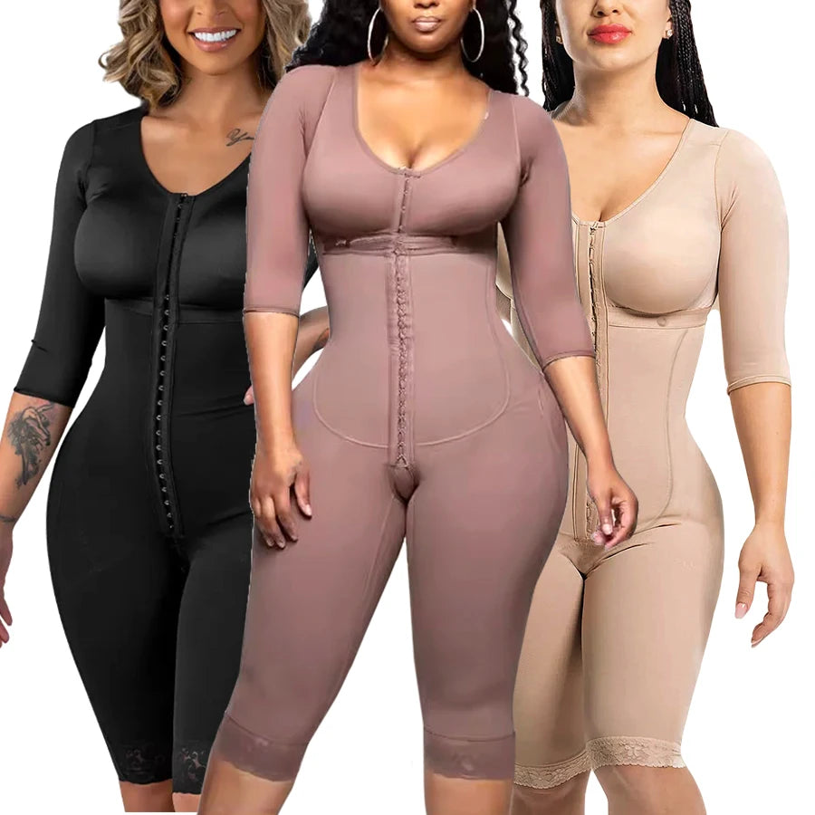 Full Body Colombian Shapewear Bodysuit - High Compression with Arm Slimming