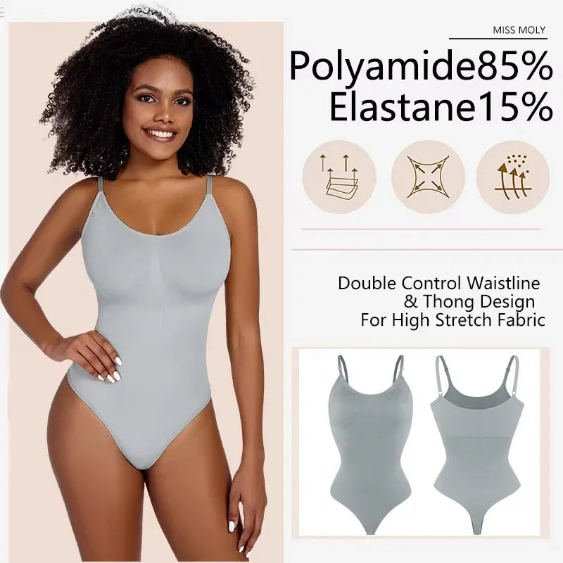 Smoothing Full Body Shapewear Bodysuit Thong for Women