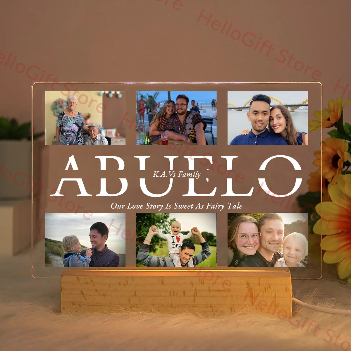 Custom Acrylic Lamp Personalized Photo Text Bedroom | OWNLUXE