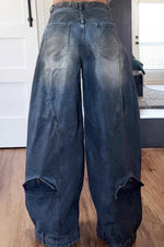 Load image into Gallery viewer, Y2K Harajuku Grunge Denim Jeans - Asymmetric Button Loose Fit

