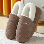 Evshine Winter Fur Plush Slippers – Soft Sole Home Shoes