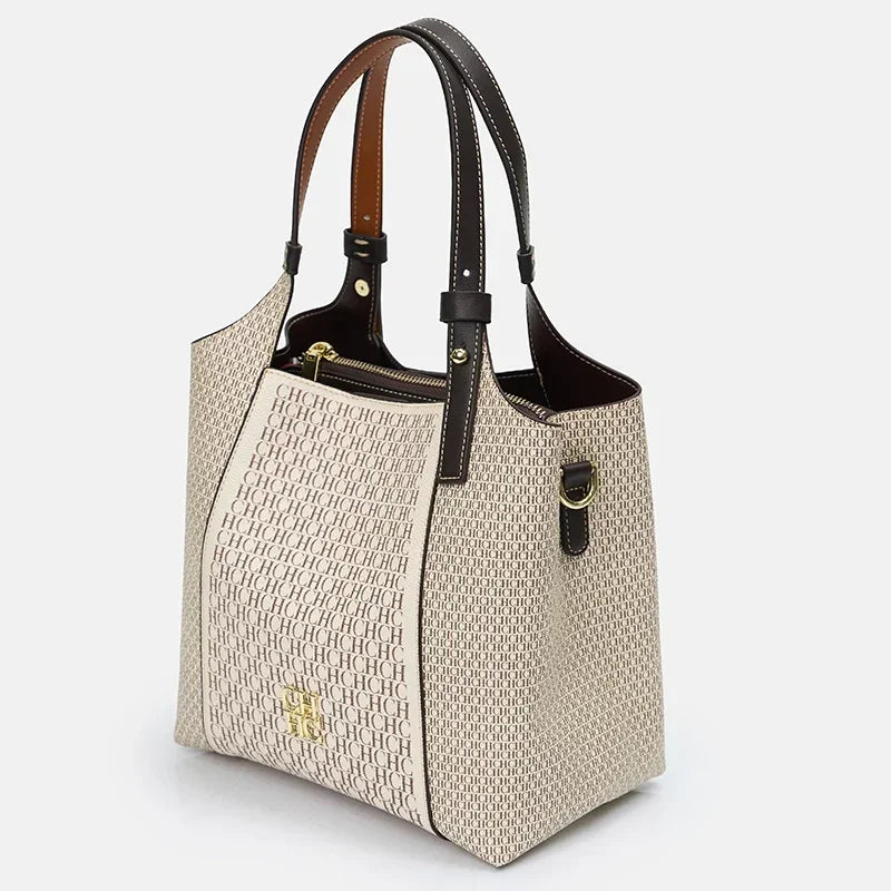 Letter-Print Handbag | OWNLUXE