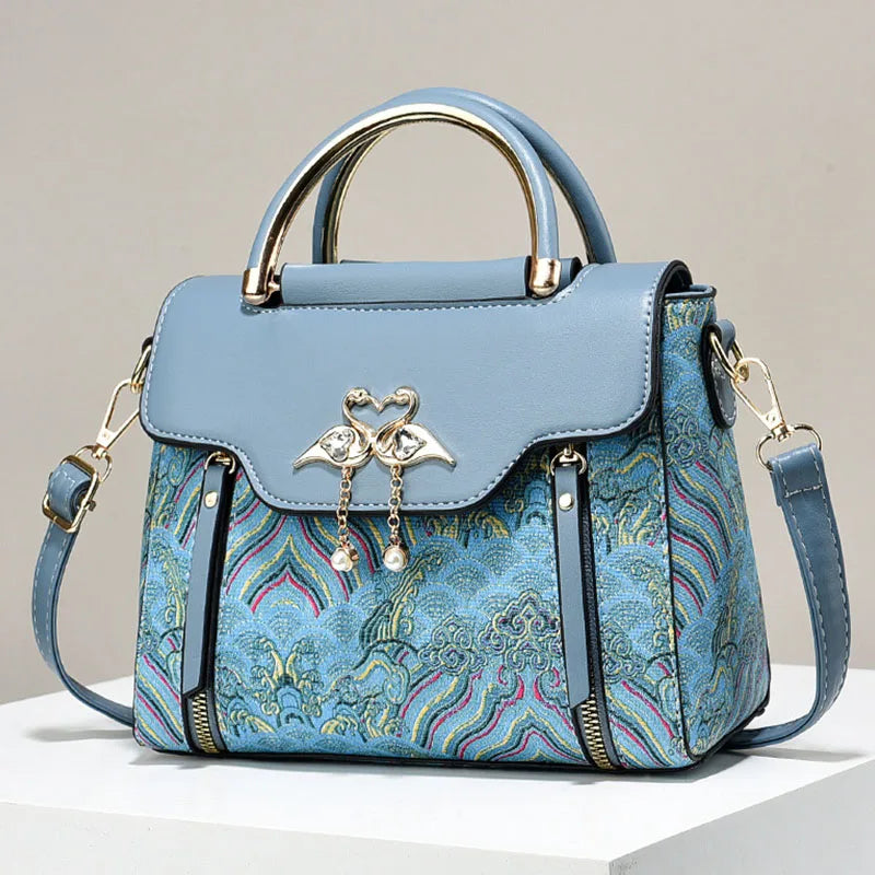 Women's Luxury Designer PU Leather Shoulder Bag - Casual Tote with Bow Decoration