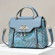 Women's Luxury Designer PU Leather Shoulder Bag - Casual Tote with Bow Decoration