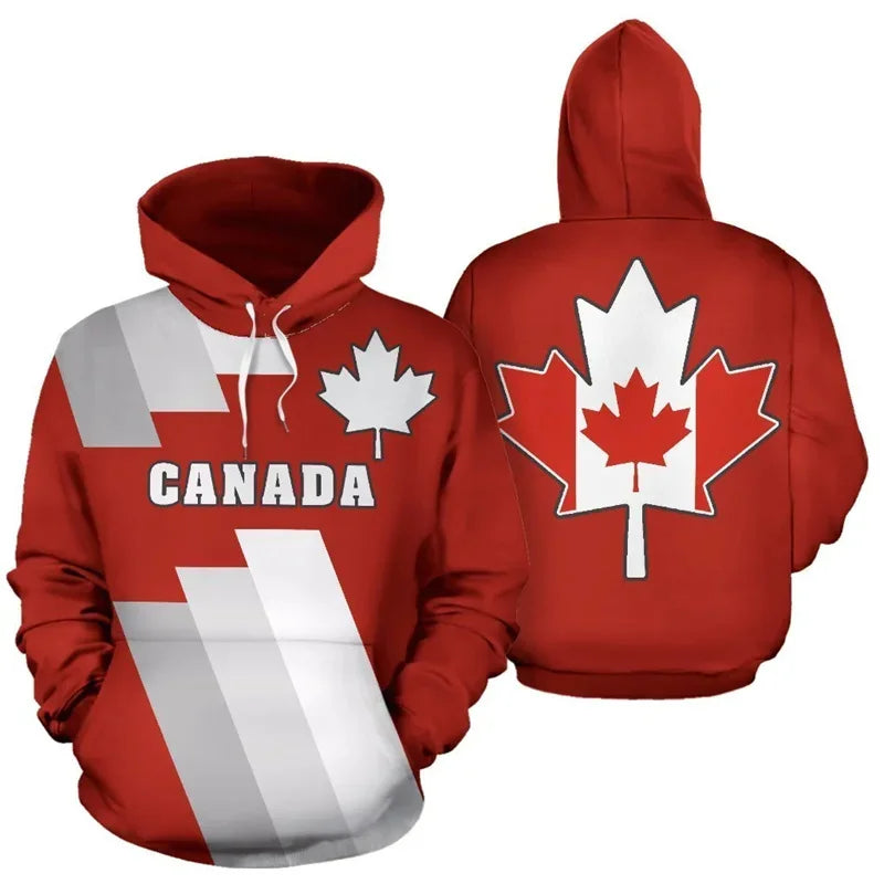 Fashion 3D Canada Natianal Flag Emblem Printed Hoodies | OWNLUXE