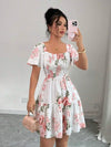 Women's Short Sleeve Floral Dress | OWNLUXE