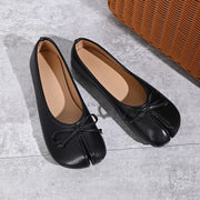 Soft Split Toe Tabi Ballet Flats Women Bowknot Leather | OWNLUXE